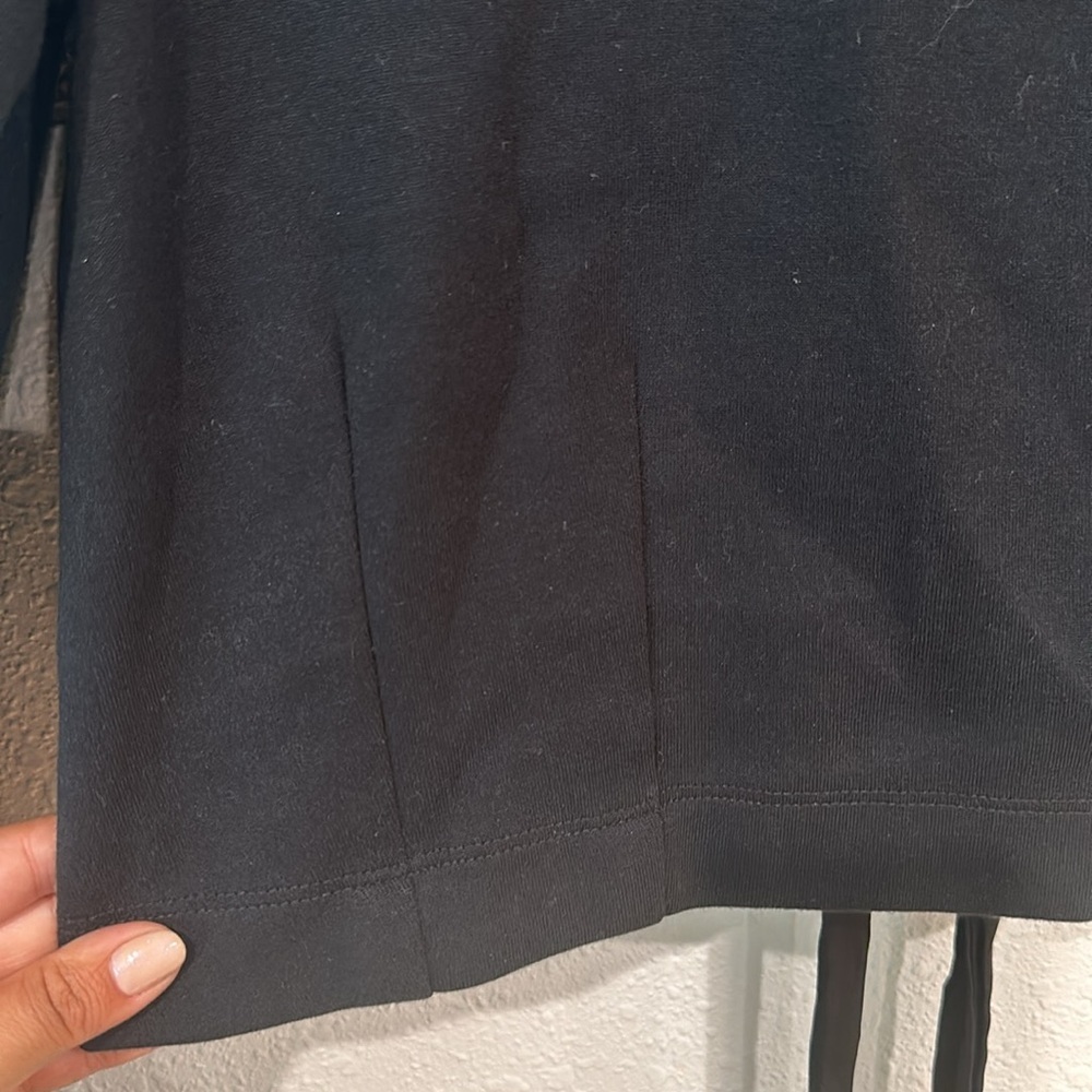 Maeve Anthropologie Tie Back Ponte Pullover Sweatshirt Top in Black Medium - Picture 7 of 11